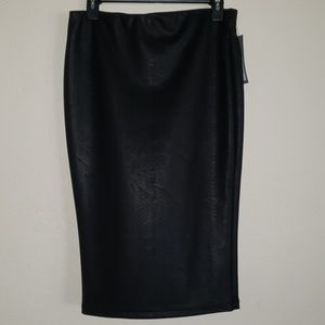 Black pencil animal print skirt